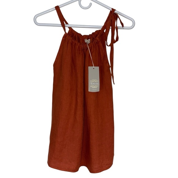 Bellambria Burnt Orange Linen Tank - Picture 1 of 5